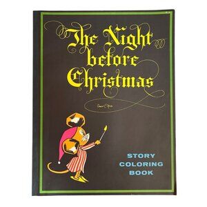 Vintage The Night Before Christmas Giant Story Coloring Book 1974 Gravette
